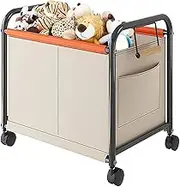 JIUSEGE Kids Toy Box, Large Toy Box with Wheels and Dividers, Removable Kids Toys Storage Boxes Organizer Boxes Bins Baskets for Kids, Boys, Girls, Nursery, Playroom, Clothes, Blanket, Toys