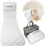 Luxury Full Body Bath Pillow for Tub - Non-Slip and Extra-Thick, Head, Neck, Shoulder and Back Support Soft and Large Comfort Bathtub Pillow Cushion Headrest Relaxation Fits Any Tub Made of 3D Mesh