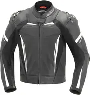 Büse Imola Motorcycle Leather Jacket, black-white, Size 26 for Men Black White