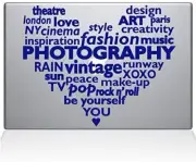 The Decal Guru 1040-MAC-13X-LB Contemporary Culture Heart Vinyl Sticker, 13" Mac