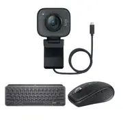 Logitech MX Keys Mini Keyboard with Anywhere 3S Mouse and StreamCam (Graphite)