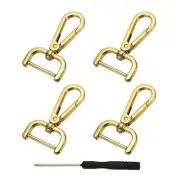 Detachable Snap Hook, 1 Inch Swivel Clasp for Purse (4 Pack, Gold)