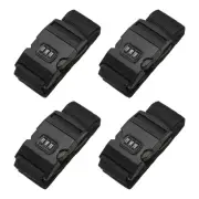 4Pcs Luggage Straps with Combination Lock TSA Approved Black