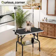 Pet Dog Grooming Table 42" Foldable Adjustable Arm Bathing Non Slip Table Tray