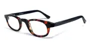 Calabria 843L Techno Optical Round Reading Glasses w/Hard Case in Tortoise +2.00