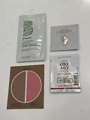 x4 Skin-Care Sample Packets. Briogeo, Tarte, Charlottes, EltaMD. NEW.