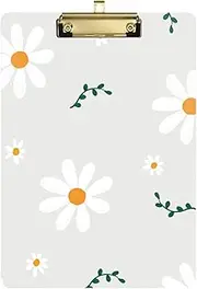 Plastic Clipboard Chrysanthemums Flowers A4 Paper Sheet Contractor Clipboard for Football Softball Coaching 12 x 9 with Metal Clip