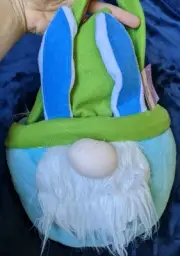Blue Gnome Basket Gift Easter Egg Gathering Soft Plush Gnome Easter Bunny Decor