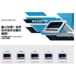 Micron美光 Micron Crucial MX500 1TB SSD固態硬碟(現貨)