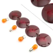 Fit Harley Davidson Road King 94-10 Turn Signal Light Amber Bulbs Red Lens Cover