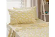Jelly Bean Kids Clouds Single Bed Sheet Set Bedding Cover w Pillowcase Yellow