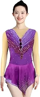 [Zagitova] Ice Figure Skating Competition Dress for Girls Patchwork Adult Women Dance Outfit with Shiny Rhinestone
