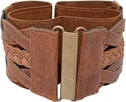 [eVogues Apparel] eVogues Braided Elastic Stretchy Retro Wide Waist Cinch Belt