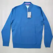 New G/Fore Mens Merino Wool Blend V-Neck 1/4 Zip Pullover Sweater Small Golf New