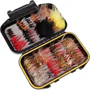 40/72/100/120pcs Fly Fishing Flies Kit with Box, Trout Lures, Artificial Bait for Rivers, Streams, Lakes, Easy to Carry