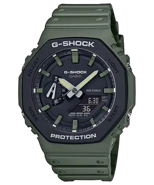 【CASIO卡西歐】G-SHOCK 街頭軍事八角錶殼-軍綠 (GA-2110SU-3A)