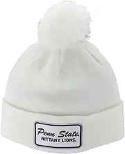 Zephyr ZHATS Standard NCAA Officially Licensed Pom Beanie Patch Brick White