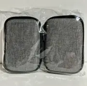 Portable Zippered Hard Side Case Charge Cord Earbud AirPod Mesh Pouch Gray NEW