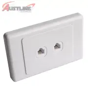 2Port RJ-11 RJ-12 Telephone Socket Cat3 Phone Insert with Wall Plate