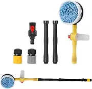 Car Wash Brush, Automatic Spin Brush Vehicle Care Washing Brush, Car Cleaner with Hose Attachment for Car, Truck, SUV, RV, and More Helves