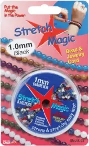 Pepperell SMJ-3-5 Stretch Magic Bead & Jewelry Cord 1mmX5m-Black (6Pk)