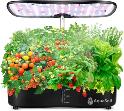 Hydroponic Growing System 12 Pods, Herbs Garden Kit Indoor with Best LED Grow Li