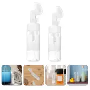 2 Pcs Foam Bottle Brush Head Travel Shampoo Bottles with Pump Foaming Dispenser