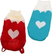 MINAOLULUS 2 Pack Small Pet Dog Sweaters Knitted Turtleneck Pet Clothing Warm and Stylish for Cats Dogs