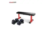 Powertrain 48KG Adjustable Dumbbell Set (Blue) with Flat Bench