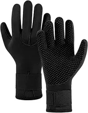 AUTUUCKEE 5mm Wetsuit Gloves, Anti-slip Thermal Neoprene Gloves with Adjustable Waist Strap Sailing Gloves, Swimming Gloves for Men Women Diving Snorkeling Surfing Paddling Kayaking Swimming