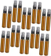 LIFKOME 20Pcs Brown Spray Bottles Compact Travel Toiletry Bottles Empty Storage Bottles for Cosmetics Fine Mist Atomizer Portable Travel Perfume Bottles