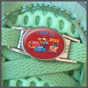 RunDisney Springtime Races 2023 5K 3.1 Miles Shoelace Shoe Charm or Zipper Pull