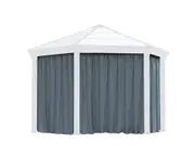 CANOPIA - Curtain Set for Monaco Hexagonal Gazebo Grey. Curtains Only.