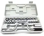 24 PCS SOCKET SET MM SAE 1/2" DR speed handle EXTENSION bar 13/16''SPARK PLUG