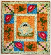New Pieced and Applique FROG PRINCE Crib Wallhang Quilt Pattern 29x31