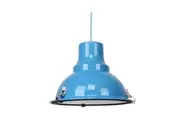 Aldous Industrial Classic Cord Drop Dome Pendant Light Lamp - Light Blue.