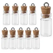 10 Pcs 1ml Mini Glass Jar Bottles with Cork Stoppers Glass Vials for DIY Crafts