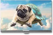 [VFMKT] Slim Metal Business Card Holder Portable Business Card Case Pocket Name Card Holder Funny Turtle Pug Dog In The Wallet for Men Women Office Travel