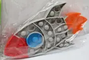 Multi-Color Rocket Ship Sensory Fidget Stress Relif Popping Toy 6 X 9 NEW