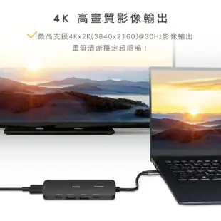 【KINYO】五合一多功能擴充座/USB集線器/USB Hub(PD、USB 3.2、HDMI介面、HDTV KCR-415)