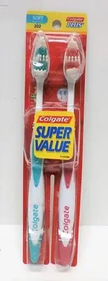 Colgate Plus Adult Full Head and Soft Toothbrush Value Pack Assorted Colors 2 ct