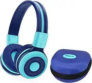 SIMOLIO Foldable Bluetooth Headphones with 75dB,85dB,94dB Volume Limit for Kids Teens and Adults, Built-in Mic and Share Port, Soft Earmuffs, Hard EVA Case, Aux Cord, Wireless and Wired Headphone-Mint