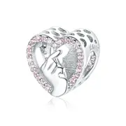 Finger Heart Beads Silver plating Charm Fit Bracelet DIY Jewelry