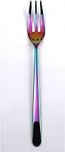 Mepra AZ10991111 Linea Rainbow Serving Fork, [Pack of 12], 24.5 cm, Irridescent Finish, Dishwasher Safe Tableware