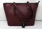 Hilary Radley Leather Jane Tote Bordeaux with 1 Removable Pouch