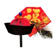 Chinese Qing Dynasty Hat Peacock Feathers Anvient Officer Eunuch Cap Headdress