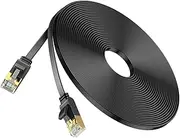 UGREEN Cat7 Ethernet Cable, High Speed 10Gbps 600Mhz/s Shielded LAN Cord Flat Gigabit RJ45 Patch Cords Internet Wire Black for Gaming PS5 Xbox PC Router Modem Smart TV(8M)