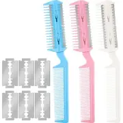3 Pieces Razor Comb with 10 Razors, Hair Cutter 13 Piece Set