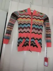 NWT Girls Missoni for Target Zip Up Zig Zag Colore Tunic Hoodie/ Sweater-XS