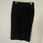 Ann Taylor Sz 4 NWT Black Pencil Skirt Lined Front Split Career Office Preppy